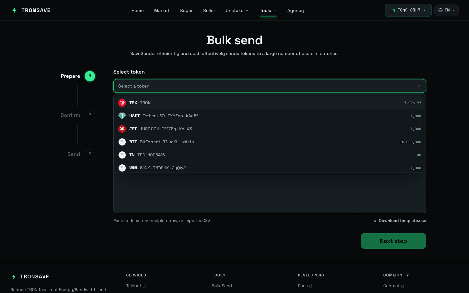 Tools Bulk Send Token