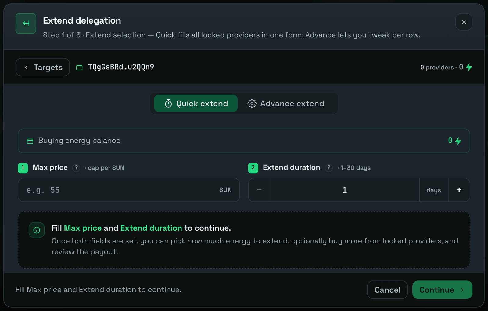 Extend Modal