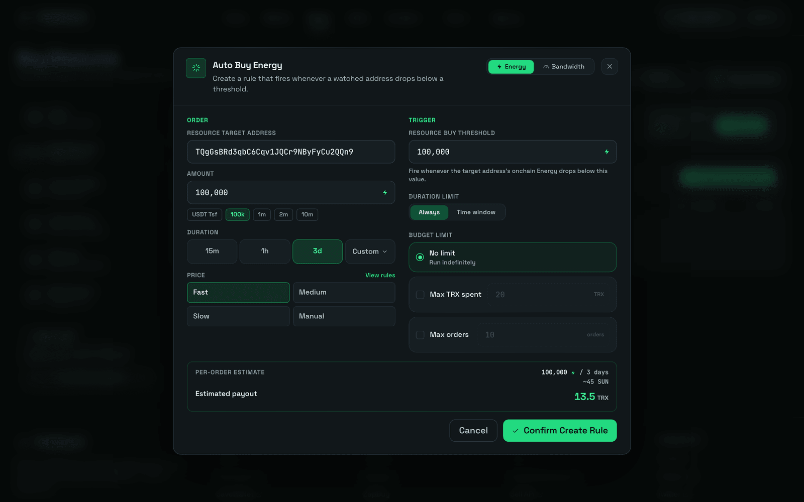 Buyer Auto Buy Rule